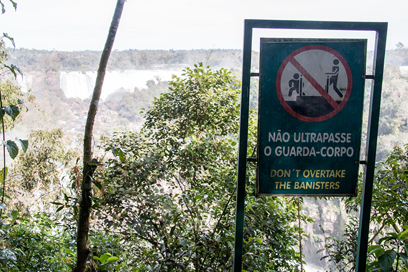 Warning-Don't Overtake the Banisters, Parque Nacional do Iguaçu, (Iguazu National Park), Brazil